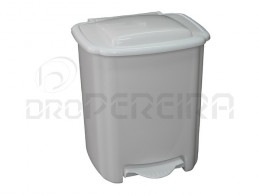 BALDE LIXO 10L C/PEDAL E ARO BRANCO