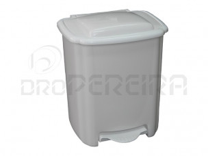 BALDE LIXO 10L C/PEDAL E ARO BRANCO