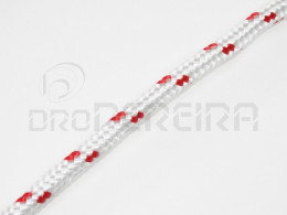 CORDA T/NYLON 16 TRANÇAS BR/VERM. 6mm (m)