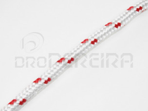 CORDA T/NYLON 16 TRANÇAS BR/VERM. 8mm (m)