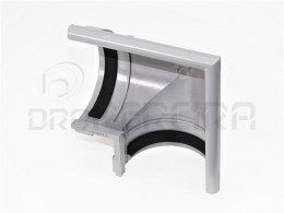 CURVA C/ ANGULO EXTERIOR P/CALEIRA EM PVC CINZA