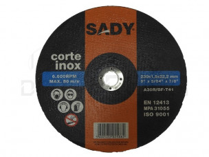 DISCO CORTE INOX 230x1.9x22.2 A30R SADY