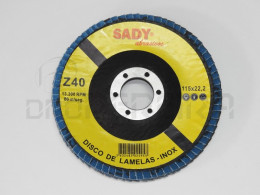 DISCO LAMELAS P/INOX 115x22mm GRAO 40 SADY