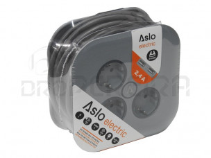 EXTENSAO MULTIFUNÇOES 3x2P+T/2xUSB 3G1.5 C/5M ASUSA ASLO