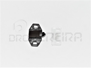 FECHO P/ARMARIO MOLA CASTANHO/BRANCO PLASTICO
