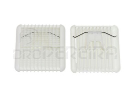 GRELHA VENTILAÇAO PLASTICO MOLA 16x16Cm BRANCO 2Un.