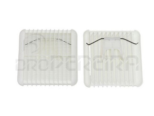GRELHA VENTILAÇAO PLASTICO MOLA 16x16Cm BRANCO 2Un.