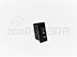 INTERRUPTOR PRESSAO ON-OFF-ON 10A 250V PRETO