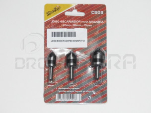 JOGO ESCARIADORES MADEIRA 12/16/19mm CS03 MACFER