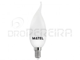 LAMPADA LED CHAMA TORCIDA  E14 3W BRANCA MATEL