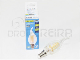 LAMPADA LED FILAMENTO TORCIDA E14 4W 400LM AMARELA V-TAC