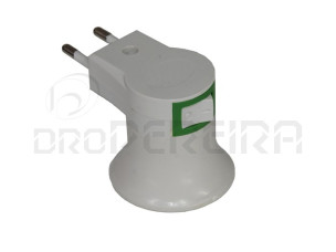 SUPORTE LAMPADA E27 P/FICHA C/INTERRUPTOR