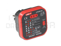 TESTADOR TOMADAS DE CORRENTE 220V AC+RCD UT07B-EU UNI-T