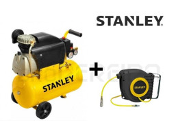 COMPRESSOR 24L FCCC404STN005 STANLEY + ENROLADOR MANGUEIRA 9+1 METROS 9045698STN STANLEY