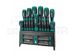 CONJUNTO CHAVES COM SUPORTE COM 50 CHAVES FENDA VATTON