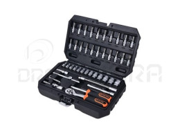 CONJUNTO CHAVES CAIXA + BITS - TACTIX 46 PCS CR-V 1/4 