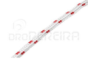 CORDA T/NYLON 16 TRANÇAS BR/VERM. 6mm (m)
