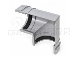 CURVA C/ ANGULO INTERIOR P/CALEIRA EM PVC CINZA