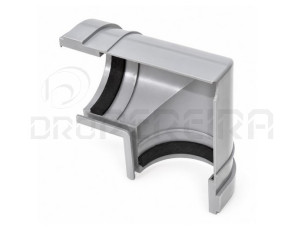CURVA C/ ANGULO INTERIOR P/CALEIRA EM PVC CINZA