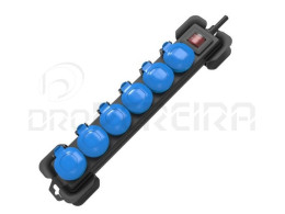 EXTENSAO SEXTUPLA IP54 C/ INTERRUPTOR E CABO 1.50 MTS