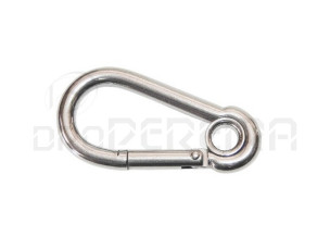 MOSQUETAO C/MOLA INOX OLHAL INTERIOR 10x10mm