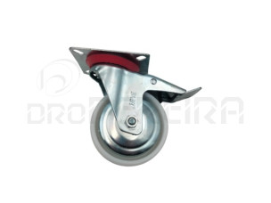 RODIZIO GIRATORIO NYLON COM TRAVÃO 100 MM